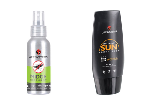 insect repellent and sun cream
